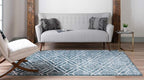 Rugs.com Lattice Trellis Collection Rug – 8' x 10' Blue Low-Pile Rug Perfect for Living Rooms, Large Dining Rooms, Open Floorplans