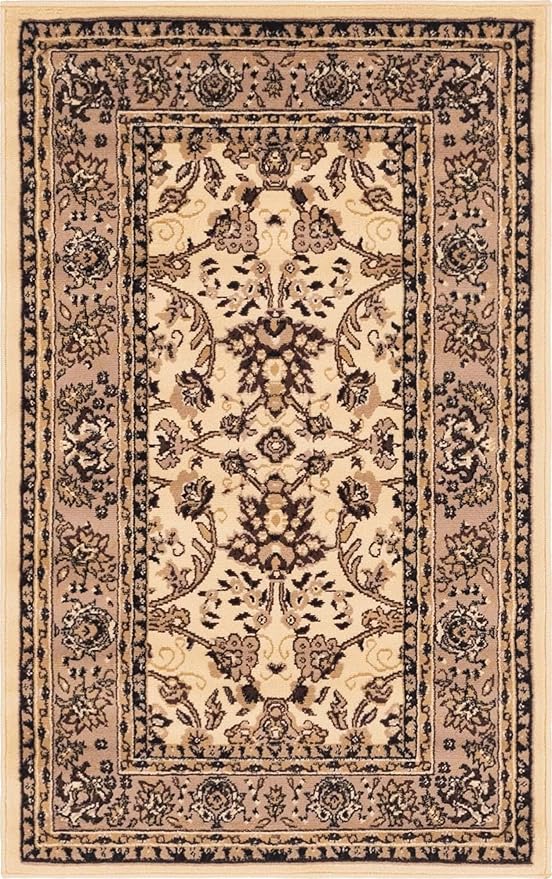 Unique Loom Sialk Hill Collection Area Rug - Washington (3' 3" x 5' 3" Rectangle Ivory/Black)