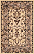 Unique Loom Sialk Hill Collection Area Rug - Washington (3' 3" x 5' 3" Rectangle Ivory/Black)