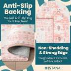 Istana 5x7 Area Rug - Pink Rugs for Living Room 5x7 - Foldable Rugs for Bedroom - Stain Resistant Washable Rug - Eco-Friendly Boho Area Rugs - Easy to Clean Living Room Rug
