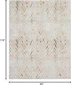 Nourison Home Glam Multicolor 7'10" x 9'10" Area Rug - Easy Clean, Non Shedding, Bed Room, Living Room, Dining Room, Kitchen (8' x 10')