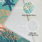 Tritard Coastal Runner Rug Nautical Hallway Rugs Beach Themed Non-Slip Machine Washable Rugs Modern Floor Carpet for Living Room Bedroom, 2x6, Teal and Turquoise