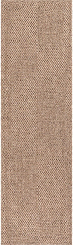 CAMILSON Indoor and Outdoor Runner Rug Natural Solid Boho Woven Design Easy-Cleaning Non Shedding Farmhouse Living Room Bedroom Garden Patio and Kitchen Washable Outside Carpet Alfombras (2x7)
