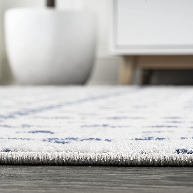 JONATHAN Y Boho Vintage Diamond Cream/Navy Indoor Area Rug 9X12 ft, Moroccan Hype for Living Room, Bedroom, Kitchen, Office, Easy-Cleaning, High Traffic, Pet-Friendly, Non-Shedding (MOH101F-9)