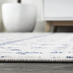 JONATHAN Y Boho Vintage Diamond Cream/Navy Indoor Area Rug 5X8 ft, Moroccan Hype for Living Room, Bedroom, Kitchen, Office, Easy-Cleaning, High Traffic, Pet-Friendly, Non-Shedding (MOH101F-5)