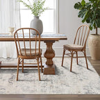 LUMI 8x10 Washable Area Rug for Living Room, Ultra Soft Vintage Rugs with TPE Non Slip Backing, Stain Resistant, Low Profile Carpet High Traffic for Bedroom, Dining Room