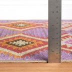 Dash & Albert Rhapsody Spice Machine Washable Rug, 3 X 5 Feet, Red/Purple Graphic Pattern - Premium Luxury Hotel Quality Soft Breathable Hypoallergenic Machine Washable Easy Care All Season