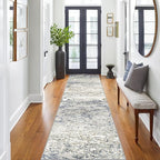 Art&Tuft 2x6 Runner Rug - Washable Runner Rugs, Non-Slip Runner Rug for Hallway, Low-Pile 2x6 Rug Runner Kitchen Laundry Room Rug Throw Carpet for Entrance Bedroom Living Room, Blue