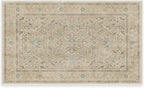 RUGGABLE Washable Vintage Area Rug – Kamran Ivory Opal 3x5, Stain-Resistant, Non-Slip – Small Machine Washable Rugs for Living Room, Bedroom, Hallway, Entryway & Office–with Standard Pad