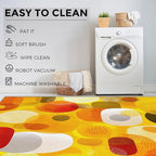 Abstract Geometry Rugs for Home Decor, 4x5 ft, Mid Century Modern Area Rugs for Living Room, Soft Non Slip Washable 70s 80s Geometric Carpet Bedroom Decorations Dt-Ghf-19