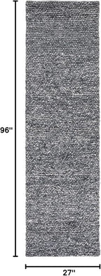 SAFAVIEH Natura Collection Runner Rug - 2'3" x 8', Dark Grey, Handmade Wool Blend, Textured Design, Ideal for Hallway, Bedroom, Foyer (NAT620H)