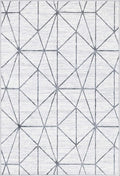 Rugs.com Lattice Trellis Collection Rug – 4' x 6' White Low-Pile Rug Perfect for Living Rooms, Large Dining Rooms, Open Floorplans