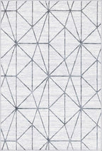 Rugs.com Lattice Trellis Collection Rug – 4' x 6' White Low-Pile Rug Perfect for Living Rooms, Large Dining Rooms, Open Floorplans