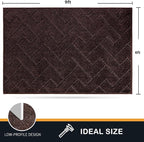 PURRUGS Easy Care Area Rug 6ft x 9ft, Non-Slip Machine Washable Entry Rug, Stain Resistant Accent Rug for Hallway, Bedroom, Living Room and Mudroom, Brown