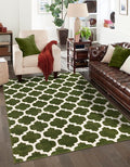 Rugs.com Lattice Collection Rug – 6x9 Dark Green Medium-Pile Rug Perfect for Bedrooms, Dining Rooms, Living Rooms