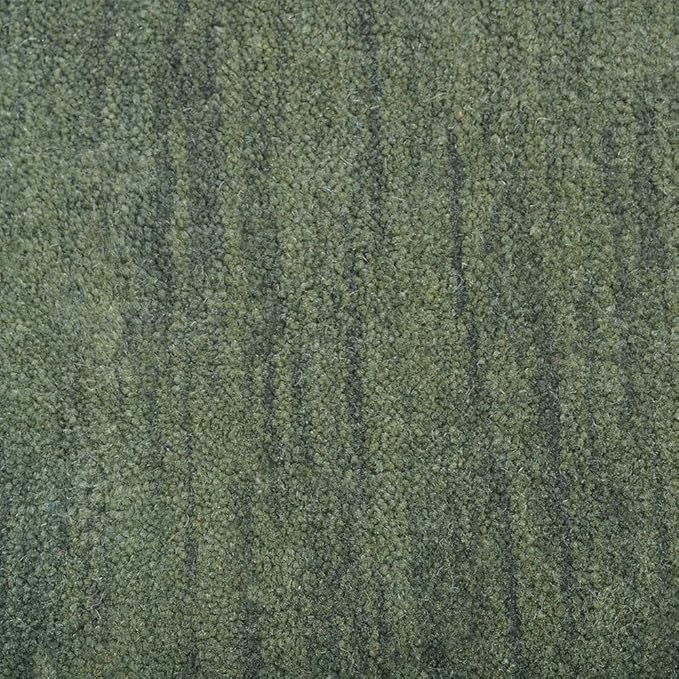 Hand Knotted Loom Wool ECO-Friendly Area Rugs - 8'x8', Square, Green Color, Solid Plain Design, High Pile Thick Handmade Anti Skid Area Rugs for Living Room, Bed Room (L00111)