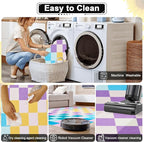 Multicolored Checkered Rug 5x7,5x7 Area Rugs for Living Room Bedroom,Indoor Non-Slip Large Colorful Checkered Rug for Kitchen Entryway Bathroom Office