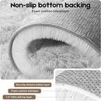 2x3 Tie-Dyed Grey Rugs for Bedroom Living Room, Fluffy Small Area Rug Soft Shag Carpet for Kids Boys and Girls Room with 4 Rugs Non-Slip Stickers Dorm Home Decor (2ft x 3ft)