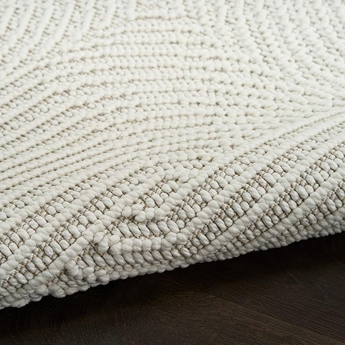 Nourison Home Textured Home Ivory 2'3" x 7'6" Area Rug - Easy Clean, Non Shedding, Bed Room, Living Room, Dining Room, Kitchen (8' Runner)
