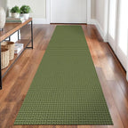 Braided Runner Rug 2x8 Ft Washable Runners for Hallways Non Slip Rubber Backed Kitchen Runners Cotton Entryway Runner Indoor, Woven Floor Carpet for Hall Kitchen Bedroom, Green