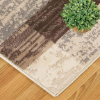 Superior Indoor Area Rug, Jute Backing, Plush Modern Rugs for Entryway, Kitchen Floors, Office Floor Cover, Color Block Rugs, Rockwood Collection, 6' x 9', Slate