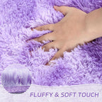 duduta Purple Plush Rugs for Bedroom 3x5 ft, Tie Dye Fluffy Shag Rug for Dorm Nursery Bedside, Machine Washable Non Slip