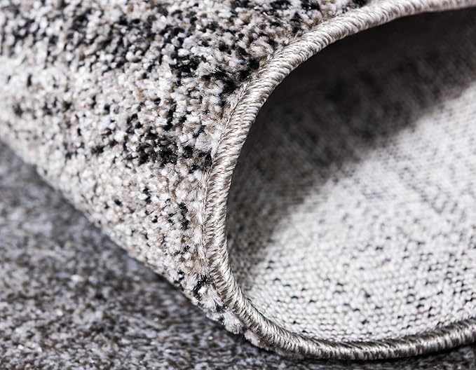 Rugs.com Angelica Collection Rug – 6 Ft Round Light Gray Medium Rug Perfect for Kitchens, Dining Rooms