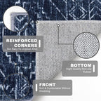 KILOCOCO Boho Entryway Rug 2x3 Printed Small Area Rug Indoor Door Mat Machine Washable Kitchen Rugs Super Soft Non Slip Throw Rugs for Bedroom Entrance Geometric Laundry Room, Dark Blue