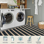 Lahome Striped Easy Jute Entryway Rug, 2x3 Kitchen Rugs Non Slip Washable Indoor Outdoor Door Mat, Farmhouse Neutral Lightweight Non Shedding Small Carpet for Entry Welcome Door