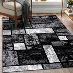 LUXE WEAVERS Modern Geometric Squares 10007 Gray 8x10 Area Rug