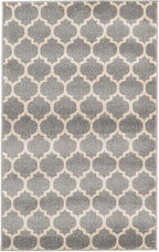 Rugs.com Lattice Collection Rug – 3' x 5' Dark Gray Medium Rug Perfect for Entryways, Kitchens, Breakfast Nooks, Accent Pieces