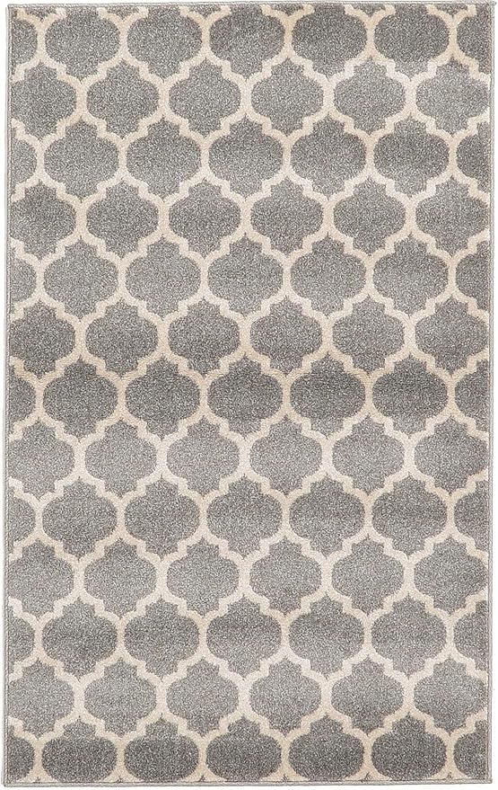 Rugs.com Lattice Collection Rug – 3' x 5' Dark Gray Medium Rug Perfect for Entryways, Kitchens, Breakfast Nooks, Accent Pieces