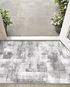 LUMI Ultra Thin Door Mat, 24x36 Non Slip Indoor Doormat Entrance Washable Rugs Entryway Oriental Vintage Soft Carpet for Kitchen Bedroom Front Door, Grey