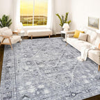Istana 8x10 Area Rug - Grey 8x10 Rugs for Living Room - Foldable Rugs for Bedroom - Stain Resistant Washable Rug - Eco-Friendly Area Rugs - Easy to Clean Living Room Rug