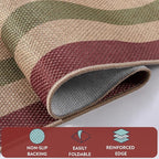 Lahome Christmas Outdoor Rug, 3x5 Christmas Decorations for Porch Entryway Front Door, Striped Plaid Decor Non Slip Non Shedding Red and Green Carpet for Foyer Patio