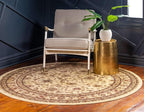 Unique Loom Voyage Collection Traditional Oriental Classic Intricate Design Area Rug (6' 0 x 6' 0 Round, Ivory/Gold)
