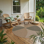 Lahome Modern Rainbow Round Rug, 6ft Easy Jute Circle Patio Rug Washable Indoor Outdoor Rugs for Living Room, Farmhouse Natural Round Area Rug Contemporary Carpet for Entryway Backyard