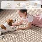 Boho 3x5 ft Washable Area Rug Entryway Runner for Kitchen, Non Slip Woven Hallway Rugs Kitchen Mats for Floor Hall Rug Indoor Door Mat Carpet for Backdoor Bedroom Living Room, Easy Clean, Brown