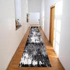 Keen Home Design Area Rugs - 2x16 Non-Shedding, Abstract Rugs for Kitchen, Living Room, Bedroom, Dining Room, Entryway - Size: 2'8" x 16', Abstract Black