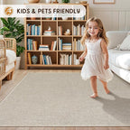 LBRO2M Easy Jute Solid Area Rug 9X12 Washable Rugs for Living Room Bedroom Natural Jute Look Indoor Outdoor Rug Durable, Solid Non Shedding Eco Friendly (9X12 Gray)