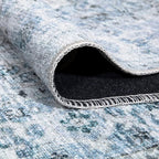 Bloom Rugs Caria Washable Non-Slip 8x10 Rug - Ivory/Blue/Gray Traditional Area Rug for Living Room, Bedroom, Dining Room, and Kitchen - Exact Size: 7'8" x 10'