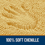 OLANLY Bathroom Rugs 47x20, Extra Soft Absorbent Chenille Bath Rugs, Rubber Backing Quick Dry, Machine Washable Bath Mats for Bathroom Floor, Tub and Shower, Home Decor Accessories, Yellow
