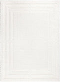 Town & Country Everyday Cloud Shag Plush Border Area Rug with High-Low Pile, Ivory, 5'2"x7'2"