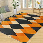 5x7 Geometric Rugs for Bedroom - Diamond Shape Pattern Print Rug, Modern Minimalism Rug Non Slip Soft Rugs for Living Room Hardwood Floors Teen Room