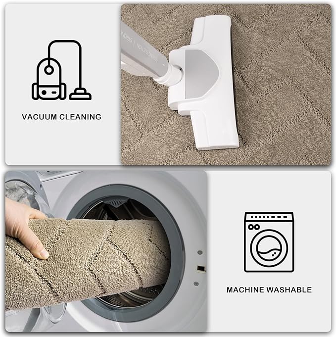 PURRUGS Dirt Trapping Door Mat 24" x 35.5", Non-Slip Machine Washable Entry Rug, Shoe Scraper, Dog Doormat, Super Absorbent Welcome Mat for Front & Back Door, Muddy Wet Shoes & Paws, Taupe