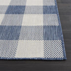 CAMILSON Outdoor Rug - Modern Area Rugs for Indoor and Outdoor Patios, Kitchen and Hallway mats - Easy Cleaning Non Shedding Washable Outside Carpet (6x9, Buffalo - Blue/White)
