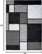 Rugshop Modern Geometric Gray Area Rug, Non-Shedding Carpet for Living Room, Bedroom, or Study, 6'6" x 9'