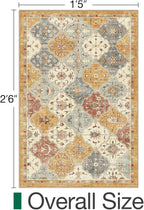 LUMI Indoor Door Mat 17x30, Washable Low Pile Entry Rug with Non-Slip Rubber Backing, Durable Welcome Mat for Entryway, Hallway, Patio, or Porch