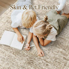 10x14 Area Rugs for Living Room, Non Slip Machine Washable Vintage Rugs, Low Pile Lightweight Large Rug for Bedroom, Dining Room, Home Office Brown