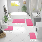 OLANLY Bathroom Rugs 47x20, Extra Soft Absorbent Chenille Bath Rugs, Rubber Backing Quick Dry, Machine Washable Bath Mats for Bathroom Floor, Tub and Shower, Home Decor Accessories, Hot Pink